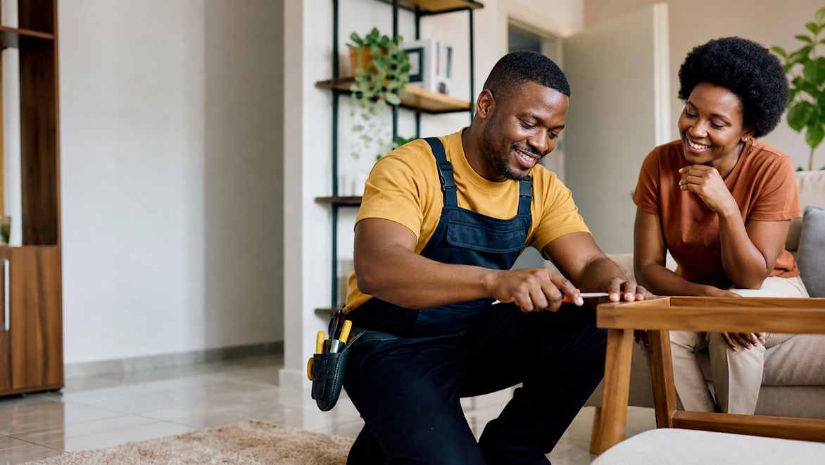 A skilled professional ready to take on a home service job